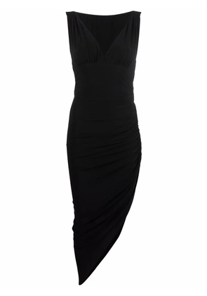 Norma Kamali Tara side drape asymmetric gown - Black