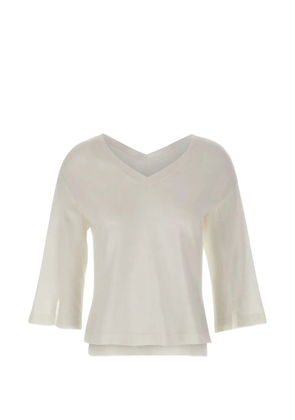 Kangra V-neck layered sweater - White