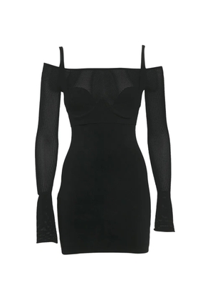 Dion Lee mesh-panel corset-style mini dress - Black
