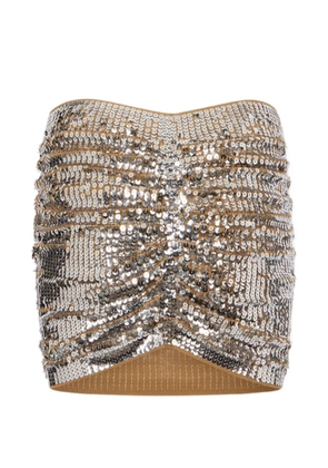 DSQUARED2 chic night all-over paillettes skirt - Silver