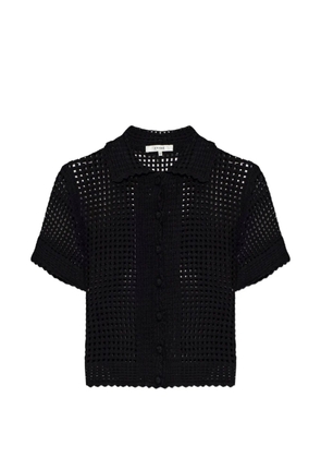 FRAME crochet-knit short-sleeve top - Black