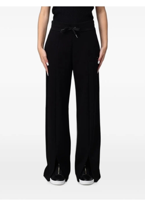 Emporio Armani drawstring-waist wide-leg trousers - Black
