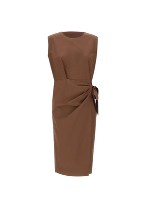 kaos knotted-waist wrap-style midi dress - Brown