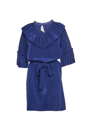 Stella McCartney Pre-Owned ruffled belted mini dress - Blue