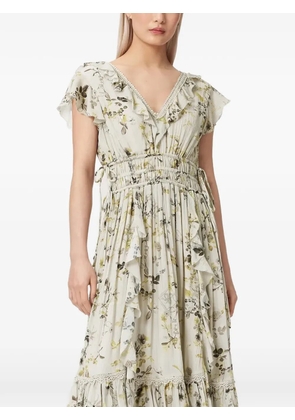 AllSaints Canto floral-print ruffled maxi dress - Green