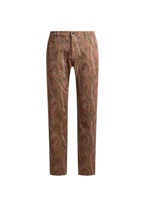 ETRO straight-leg cotton denim jeans with Arnica motif - Brown