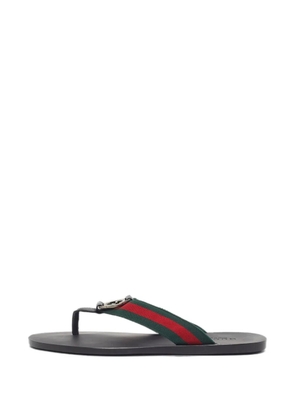 Gucci Pre-Owned Interlocking-G Web-strap thong sandals - Black