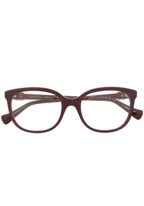 Gucci Eyewear logo square-frame glasses - Brown