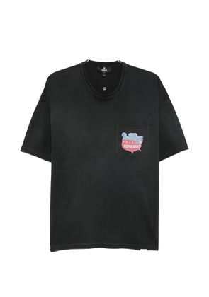 Represent graphic-print chest-pocket T-shirt - Black