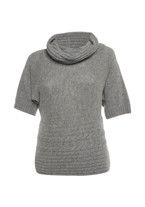 Max Mara mock-neck short-sleeve sweater - Grey