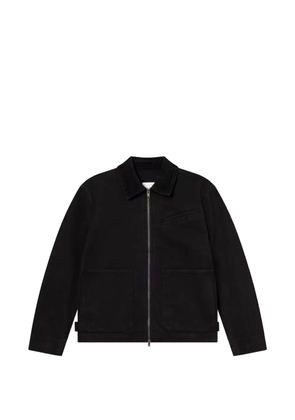 Wood Wood Bo corduroy-collar zip-up cotton jacket - Black
