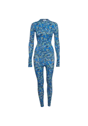 424 Rhodochrosite abstract-print bodysuit leggings set - Blue