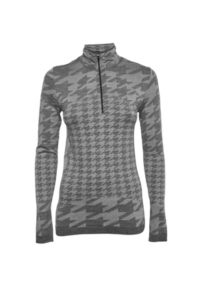 Stella McCartney Pre-Owned x Adidas houndstooth long-sleeve top - Grey