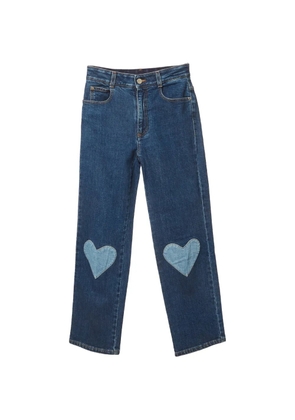 Stella McCartney Pre-Owned heart-patch straight-leg jeans - Blue