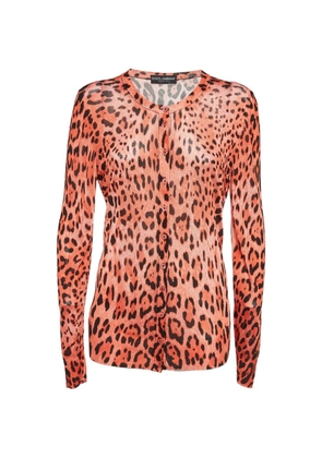 Dolce & Gabbana Pre-Owned leopard-print cardigan - Orange