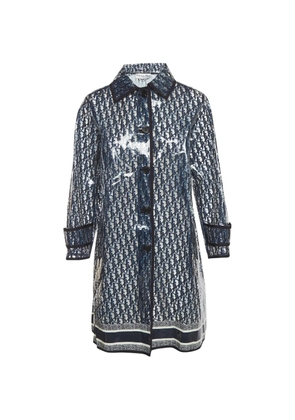 Christian Dior Pre-Owned Oblique-motif rain coat - Blue