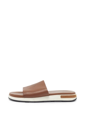 Hermès Pre-Owned Reflex H leather flat sandals - Brown