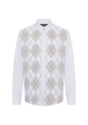 DSQUARED2 Argyle dropped-shoulder shirt - White