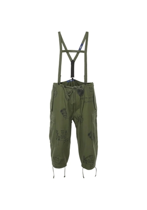 Junya Watanabe Comme des Garçons Pre-Owned Jean-Michel Basquiat-print cropped jumpsuit - Green