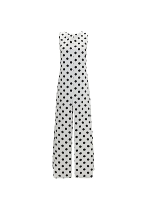 SA SU PHI Tuxedo polka-dot maxi dress - White