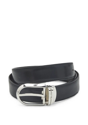 Montblanc reversible buckle leather belt - Black