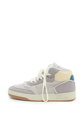 Saint Laurent Pre-Owned SL/80 panelled high-top sneakers - Grey
