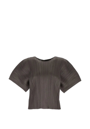 Pleats Please Issey Miyake pleated batwing-sleeve blouse - Grey