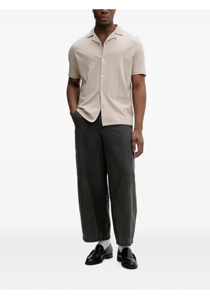 AllSaints Hudson embroidered-logo short-sleeve shirt - Neutrals