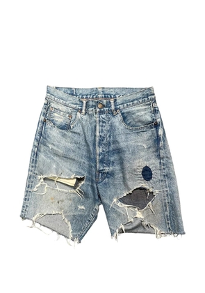 SAINT MXXXXXX distressed denim shorts - Blue