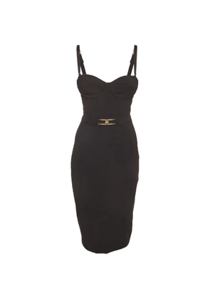 Elisabetta Franchi sleeveless belted midi dress - Black