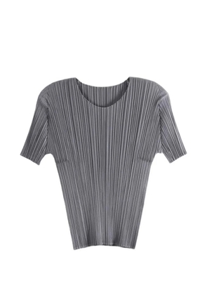 Pleats Please Issey Miyake pleated T-shirt - Grey