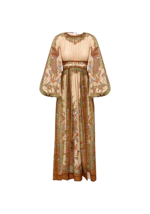 ZIMMERMANN floral-print silk-blend maxi dress - Neutrals