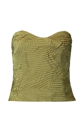 Ulla Johnson Heleen pleated satin bustier top - Green