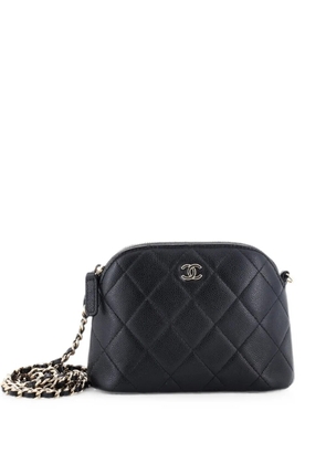 CHANEL Pre-Owned CC Dome Zip Clutch with Chain Quilted Caviar Mini crossbody bag - Black