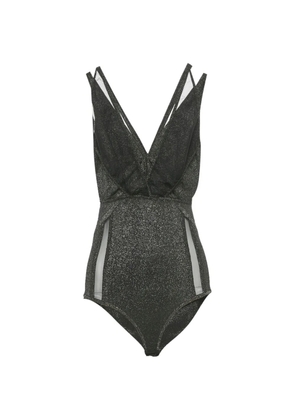 Elie Saab Lurex tulle-trim bodysuit - Black