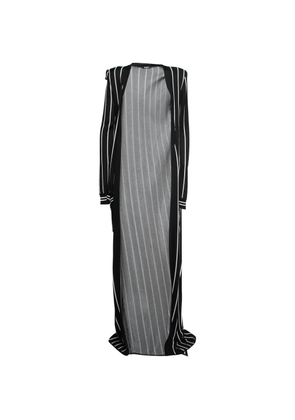 Balmain Pre-Owned striped open-front cardigan - Black