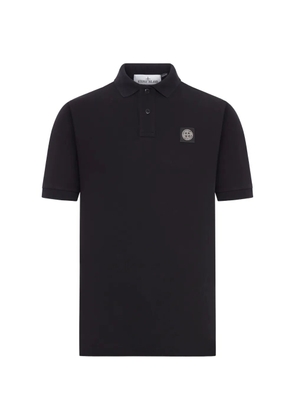 Stone Island logo-patch polo shirt - Black