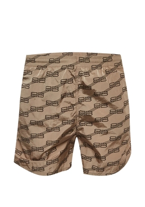Balenciaga Pre-Owned BB-monogram swim shorts - Neutrals