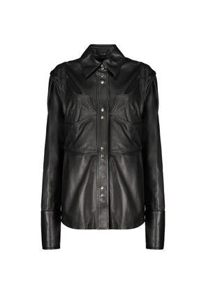 Ellery panelled calf leather shirt - Black