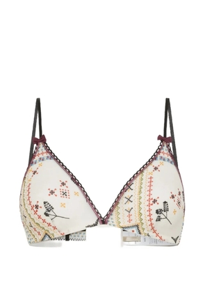 MOMONÌ Amethist printed triangle bra - White