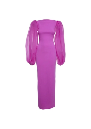 Solace London Karla organza-sleeve maxi dress - Purple