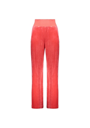 Alberta Ferretti velvet-effect track pants - Red