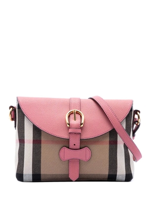 Burberry Pre-Owned 2000-2017 Small House Check Canvas and Leather Horseshoe Milton crossbody bag - Brown