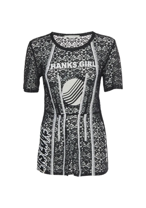 Stella McCartney Pre-Owned lace graphic-print T-shirt - Black