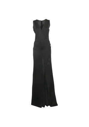 Balmain Pre-Owned wrap-effect jumpsuit - Black