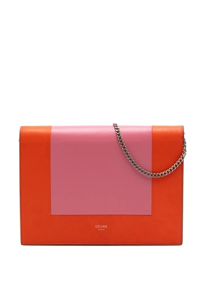 Celine Pre-Owned 2017 Leather Frame Wallet on Chain crossbody bag - Orange