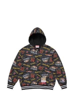 Supreme x Mitchell & Ness NBA logo-print zip-up hoodie - Black