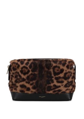 Saint Laurent leopard-print pouch - Brown