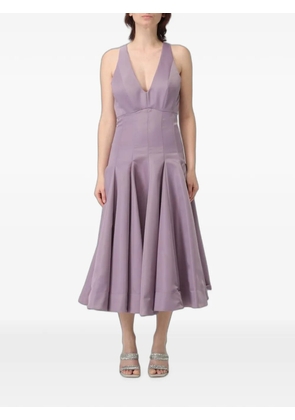 PINKO pleated V-neck midi dress - Purple