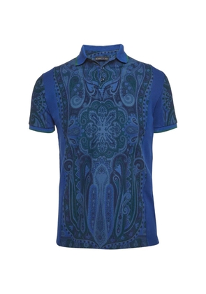 Etro Pre-Owned paisley-pattern polo shirt - Blue